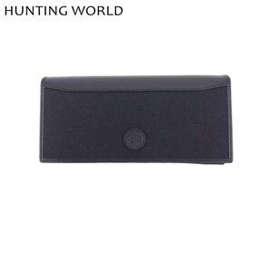 HUNTING WORLD Long Wallet Safari Today Canvas x Leather Authentic Used